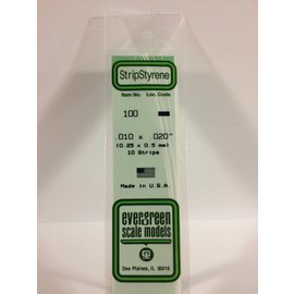 EVERGREEN EVG 100 .010 X .020 EVERGREEN STRIPS