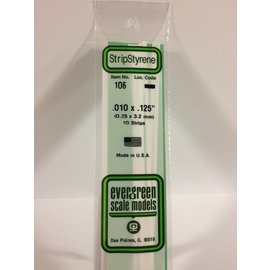 EVERGREEN EVG 106 .010X.125 EVERGREEN STRIPS