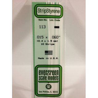 EVERGREEN EVG 113 .015X.060 EVERGREEN STRIPS