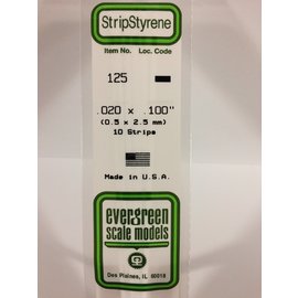 EVERGREEN EVG 125 .020X.100  EVERGREEN STRIPS