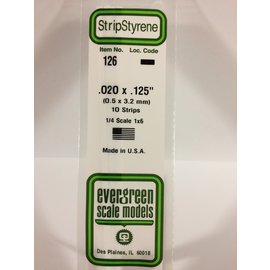 EVERGREEN EVG 126 .020X.125 EVERGREEN STRIPS