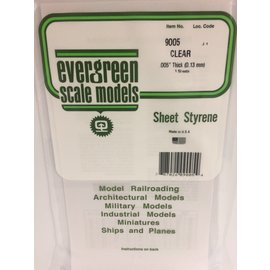 EVERGREEN EVG 9005 CLEAR .13MM .005 PACK OF 3