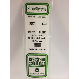 EVERGREEN EVG 257 RECTANGULAR TUBE EVERGREEN .125X.250