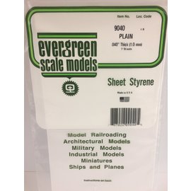 EVERGREEN EVG 9040 PLAIN SHEET .040 (2 PACK)