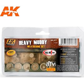 AK INTERACTIVE AKI 077 HEAVY MUDDY WEATHERING SET 35ml x4 jars