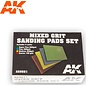 AK INTERACTIVE AK 9021 MIXED GRIT SANDING PADS SET, 4 UNITS, 120-220-400-800 GRIT