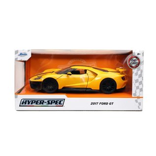 JADA TOYS JAD 32257 2017 FORD GT YELLOW DIE CAST SMALL CRACK IN BOX DISPLAY