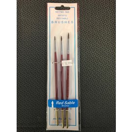 ATL 58A 3 PACK RED SABLE BRUSHES