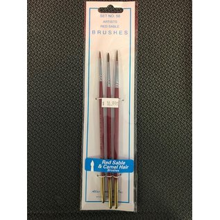 ATLAS RR ATL 58 RED SABLE AND CAMEL HAIR 3 PACK BRUSHES