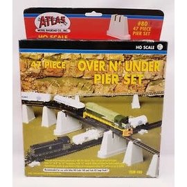 ATLAS RR ATL 80 OVER N UNDER PIER SET HO (47 PIECES)