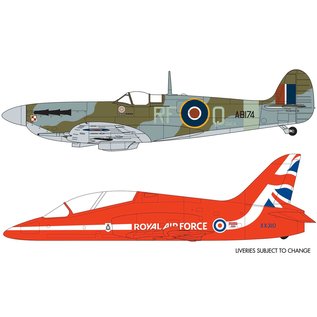 AIRFIX AIR A50187 SUPERMARINE SPITFIRE & RAF RED ARROWS HAWK STARTER SET