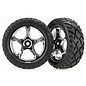 TRAXXAS TRA 2479R Tires & wheels, assembled (Tracer 2.2' chrome wheels, Anaconda 2.2' tires with foam inserts) (2) (Bandit front)