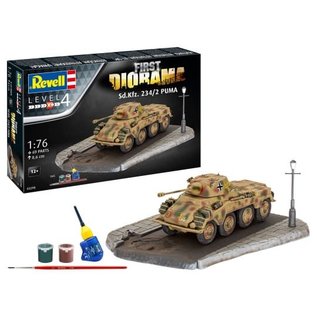 REVELL GERMANY REV 03298 sd.kfz. 234/2 PUMA FIRST DIORAMA COMPLETE MODEL KIT