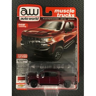 AUTOWORLD AW 03736A 2019 CHEVY SILVERADO Z71 CUSTOM TRAIL BOSS CAJUN RED METALLIC