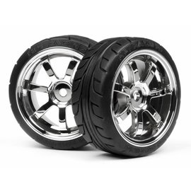 HPI RACING HPI 4738 Mounted T-Grip Tire 26mm Rays 57S-Pro Wheel Chrome