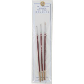 ATL 58B 3 PC RED SABLE Sizes: 10/0, 5/0, 0