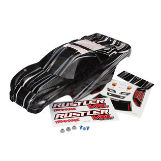 TRAXXAS TRA 3719 Body, Rustler VXL, ProGraphix (replacement for the painted body. Graphics are printed, requires paint & final color application)/decal sheet/ wing and aluminum hardware