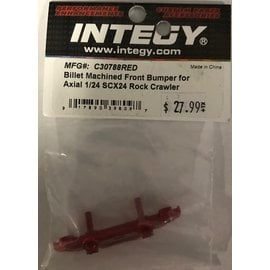 INTEGY INT C30788RED Billet Machined Front Bumper for Axial 1/24 SCX24 Rock Crawler