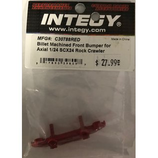 INTEGY INT C30788RED Billet Machined Front Bumper for Axial 1/24 SCX24 Rock Crawler