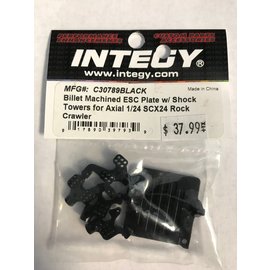 INTEGY INT C30789BLACK Billet Machined ESC Plate w/ Shock Towers for Axial 1/24 SCX24 Rock Crawler