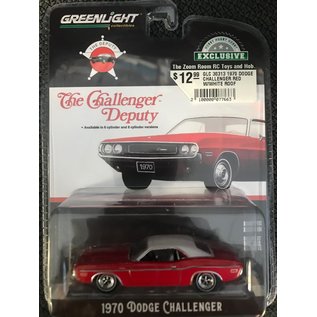 GREENLIGHT COLLECTABLES GLC 30313 1970 DODGE CHALLENGER RED W/WHITE ROOF