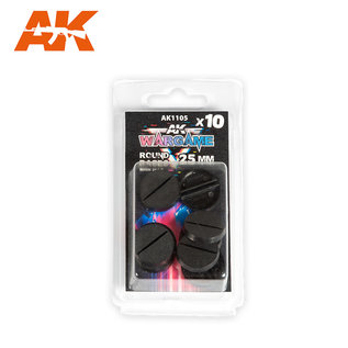 AK INTERACTIVE AKI 1105 AK Interactive Plastic Wargame Bases. Round Base With Lip 25mm (10 Units)