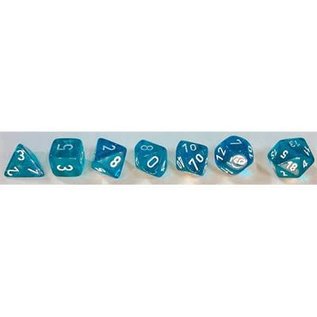 CHESSEX CHX 23085 Translucent: 7pc Teal / White