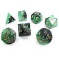 CHESSEX CHX 26439 Gemini: 7Pc Black-Green / Gold