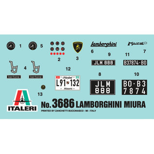 ITALERI ITA 3686 1/24 Lamborghini Miura PLASTIC MODEL KIT