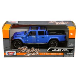MOTOR MAX MM 79370BL 2021 JEEP GLADIATOR RUBICON OPEN TOP RED BLUE 1/27 DIE-CAST