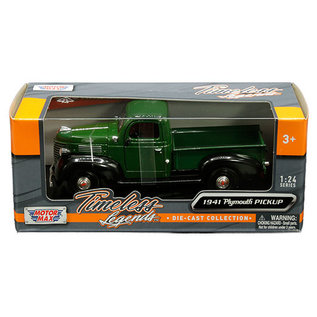 MOTOR MAX MM 73278 1941 PLYMOUTH PICKUP GREEN 1/24 DIE-CAST
