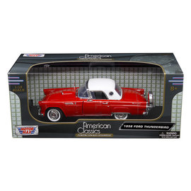 MOTOR MAX MM 73100 1956 FORD THUNDERBIRD RED/WHITE TOP 1/18 DIE-CAST