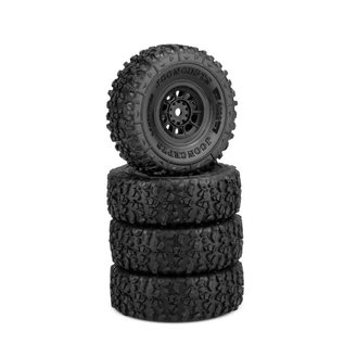 JCONCEPTS JCO 40223594 Landmines Tires, Gold Compound, Pre-Mounted, Black 3430 Hazard Wheel, Fits Axial SCX24