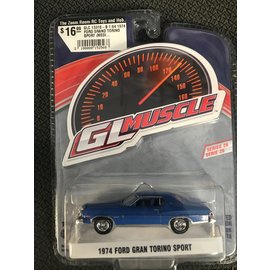 GREENLIGHT COLLECTABLES GLC 13310-B 1:64 1974 FORD GRAND TORINO SPORT (MEDIUM BLUE METALLIC)