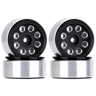 HOBBY DETAILS HDT SCX24-47B Hobby Details 1.0" Aluminum Eight-holes Beadlock Wheels (Black)