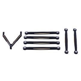 HOBBY DETAILS HDT SCX24-68 Hobby Details Aluminum Lower Tie Rod Set B-Style for Axial SCX24 Jeep Wrangler (7)(Black/Gold)