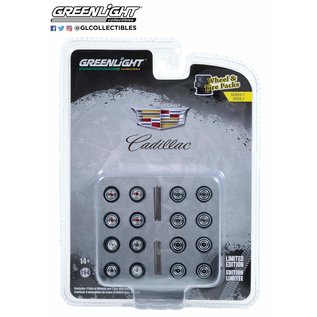 GREENLIGHT COLLECTABLES GLC 16170-B CADILLAC WHEEL & TIRE PACKS SERIES 7 1/64