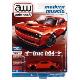 AUTOWORLD AW 05361 2019 DODGE CHALLENGER R/T SCAT PACK TOR RED - PREMIUM SERIES RELEASE 3 VER.A 1/64 DIE-CAST