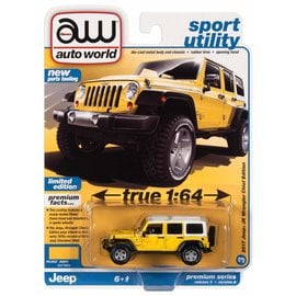 AUTOWORLD AW 05358 2017 JEEP JK WRANGLER CHIEF EDITION ACID YELLOW - PREMIUM SERIES RELEASE 3 VER.A 1/64 DIE-CAST