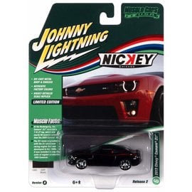 JOHNNY LIGHTNING JL 05386 2013 CHEVY CAMARO ZL1 BLACK RELEASE 2 VER.A 1/64 DIE-CAST