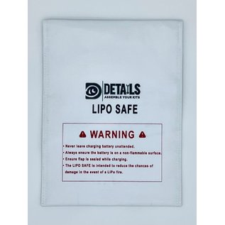 HOBBY DETAILS HDT 00001 Hobby Details LiPo Battery Safe Bag (White) (23x30cm)