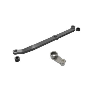 TRAXXAS TRA 9748-GRAY Steering link, 6061-T6 aluminum (dark titanium-anodized)/ servo horn, metal/ spacers (2)/ 3x6mm CCS (with threadlock) (1)/ 2.5x7mm SS (with threadlock) (1)
