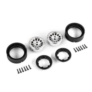 TRAXXAS TRA 9781-SATIN Wheels, 1.0', Method Race Wheels® 105 Beadlock (satin chrome, beadlock) (2)