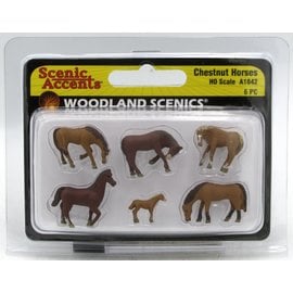 WOODLAND SCENICS WOO A1842 CHESTNUT HORSES HO