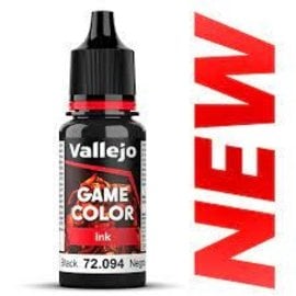 VALLEJO VAL 72094 18ml Bottle Black Ink Game Color
