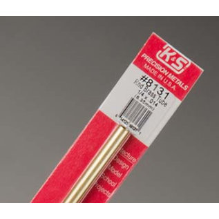 K+S METALS K+S 8131 1/4 round brass tube 1/4 x .014