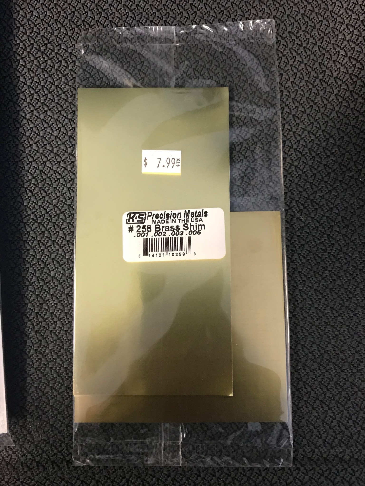 K+S 258 BRASS SHIM .001 .002 .003 .005 The Zoom Room RC Toys and Hobbies