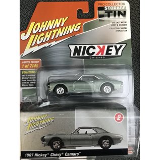 JOHNNY LIGHTNING JL 05472 1967 NICKEY" CHEVY CAMARO (MOUNTAIN GREEN POLY) 1/64 DIE-CAST STORAGE TIN RELEASE 3A