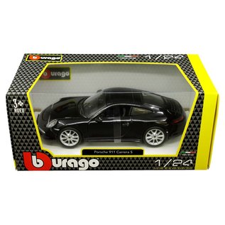 BURAGO BUR 21065BK PORSCHE 911 CARRERA S BLACK 1/24 DIE-CAST