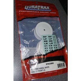 DURATRAX DTX C3850 1/10 2wd wheel white Losi 22 front 10mm hex